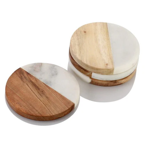 Sous-verres contemporains en marbre écologiques, durables, lavables, en pierre naturelle, pour la décoration de table à usage domestique - Product Image 1