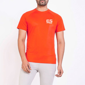 เสื้อยืดออกกำลังกายผู้ชายสีพื้นคุณภาพสูง ทรงปกติ ระบายอากาศได้ดี แห้งเร็ว ปรับแต่งได้ - Product Image 1