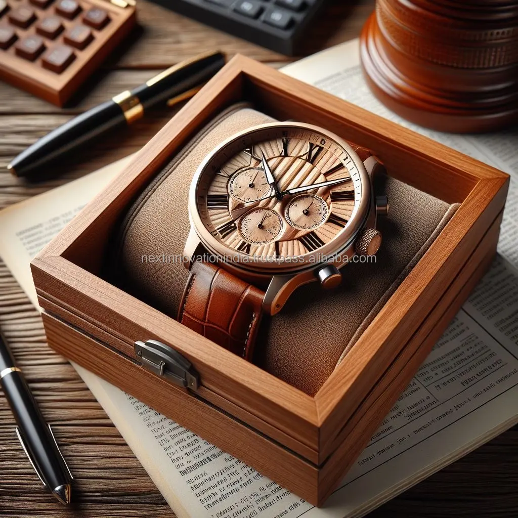 卸売プレミアム木製時計ボックスカスタムロゴ個別ギフトケース時計包装容器高級木製時計収納