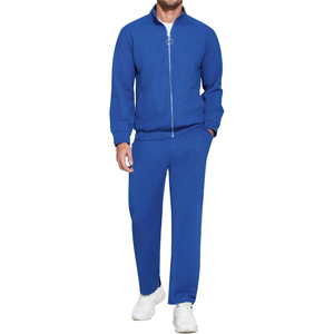 Premium 380GSM Heavyweight Fleece Tracksuit Men Pullover Hoodie <b>Pants</b> Set Screen Printed Black Navy Dual Color Outfit - Product Image 1