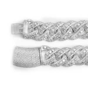 925 Sterling Silver Cuban <b>Chain</b> with Moissanite Diamonds Classic <b>Iced</b> <b>Out</b> <b>Chain</b> Jewelry for Mens Hip Hop Streetwear Fashion - Product Image 3