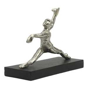 Figura de Bailarina Moderna de Aluminio, 25.5cm L x 10cm W x 20cm H, Hecha a Mano, Ecológica, Escultura Artística de Sobremesa, Jaffs Exports - Product Image 1