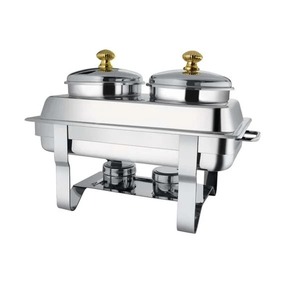 Plat de service en métal pour buffet, chauffe-plats en acier inoxydable, équipement de restauration, vaisselle pour hôtels et restaurants - Product Image 2