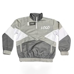 Nouveaux ensembles de shorts coupe-vent en nylon gris, noir et blanc pour hommes, avec logo personnalisé, pour l'été, style streetwear, vente en gros RTS. - Product Image 2