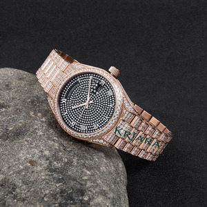 Montre analogique de luxe en acier inoxydable de qualité supérieure pour hommes, style hip-hop, idéale pour les fêtes et les mariages, prix d'exportation glamour - Product Image 5