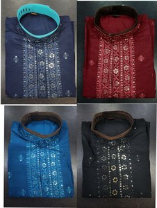 Lujoso Conjunto de Sherwani y Pantalón para Hombre de Seda Banarasi de 14 kg con Tejido Intrincado, Talla Personalizada, Largo hasta la Rodilla, para Fiestas - Product Image 6