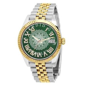 Reloj de Cuarzo Analógico de Lujo, Espléndido Regalo de Joyería, Esfera Verde, Números Romanos, Visualización de Fecha, Cristal de Zafiro, Movimiento ETA, para Boda - Product Image 4