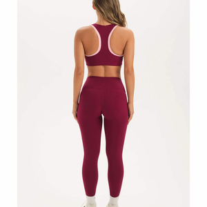Leggings de Yoga Personalizados de Alta Calidad para Mujer, Diseño Cruzado Elástico de Cintura Alta, Conjunto de Leggings Deportivos de Algodón/Fibra de Spandex - Product Image 2
