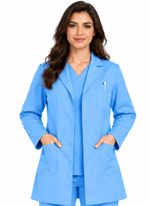 Bata de Laboratorio Blanca Premium para Mujer, Manga Larga, Uniforme Médico, Ligera, Transpirable, de Algodón y Poliéster, para Hospital y Laboratorio - Product Image 6