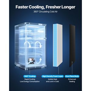 Mini Frigorifero a Porta Singola da 3,2 Cu.Ft ad Alta Efficienza Energetica con Temperatura Regolabile e Ripiano in Vetro per Hotel - Product Image 3