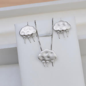 S925 Silver Ear Nail Personalized Head Cloud Pendant Pearl Inlay Empty Tray DIY Accessories Trendy 1380 <b>Fine</b> <b>Jewelry</b> <b>Set</b> - Product Image 2