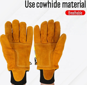 Gants en cuir ignifuges et réfléchissants, équipement de sécurité résistant à la chaleur pour les opérations de sauvetage incendie - Product Image 3