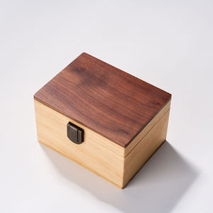 Dual Tone Wooden <b>Watch</b> Box Rectangle Buckle Closure Durable Storage <b>Case</b> - Product Image 1