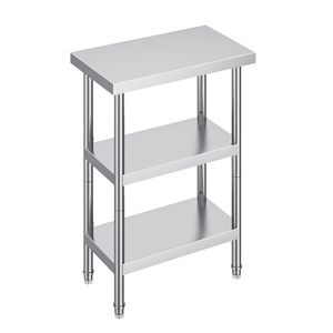 Tavolo da Lavoro Commerciale in Acciaio Inox 14x24x34 con 2 Ripiani Inferiori Regolabili e Design Resistente - Product Image 5