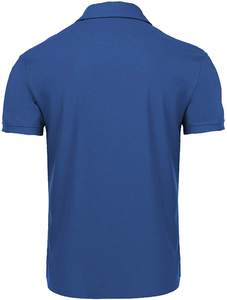 Polo de golf estampado en color azul, manga corta, color sólido, transpirable, de poliéster tejido, ropa casual de golf. - Product Image 4
