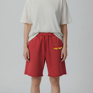 OEM Custom New Women's Vintage Cotton Gym Casual Fleece Terry Sweat Shorts Breathable Quick Dry <b>Elastic</b> Waist High Quality - Product Image 4