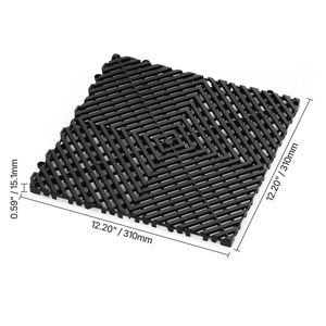Tappetini Modulari 3,6x3,6m a Incastro con Cuscino, 50 Pezzi, Antiscivolo, Neri, in PP, per Drenaggio, Pavimentazione in Plastica a Incastro per Drenaggio - Product Image 3
