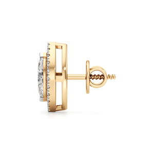Boucles d'oreilles clous en diamant taille marquise de luxe, or massif 18 carats, bijoux de mariage pour femme - Product Image 3