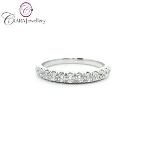 ANILLO DE BODA DE MUJER CON DIAMANTE NATURAL DE ORO AMARILLO DE ORO BLANCO AU750 SIMPLE DE 18K DE ALTA GAMA - Product Image 2