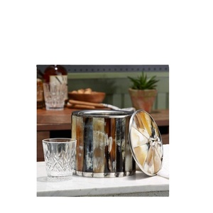 Cubo de Hielo de Cuerno Natural para Champaña, Cerveza y Vino, Enfriador de Cuerno de Vaca para Cubo de Hielo de Acero para el Hogar y Restaurantes - Product Image 1