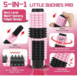 Little Ouchies Set da 5 Pezzi di Giocattoli Sensoriali Puntinati per Adulti, Strumento per Stimolazione Sensoriale, Clicker, Slider, Roller, Impugnatura Puntinata - Product Image 2