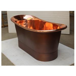 Bañera de Cobre Moderna y Lujosa, Profunda, Ovalada, Independiente, Hecha a Mano, Ecológica, Duradera y Portátil - Product Image 1