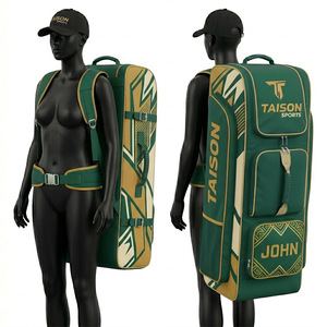 Bolsa de Cricket Premium para Mujer, de Poliéster, Diseño de Paneles Verde y Dorado, Gran Capacidad, Logotipo Personalizado, Bolsa de Viaje Deportiva - Product Image 1