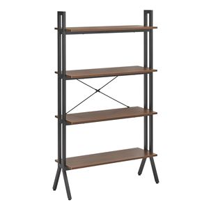 Étagère à livres autoportante européenne à 4 niveaux en bois, finition noyer, taille moyenne pour adultes - Product Image 5