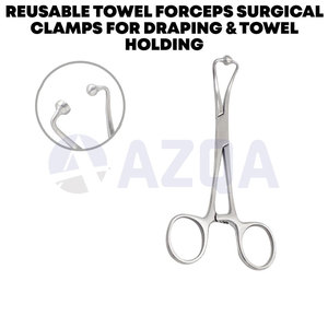 Stainless Steel Backhaus Towel Clamp Forceps 4 Inch Ball <b>Socket</b> Jaws <b>Ratchet</b> Lock Surgical Instrument - Product Image 6