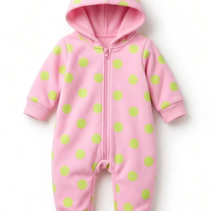 Combinaison à capuche pour bébé unisexe 100% coton biologique personnalisable, douce, respirante, pour nouveau-né, pyjama pour bébé, cadeau - Product Image 1