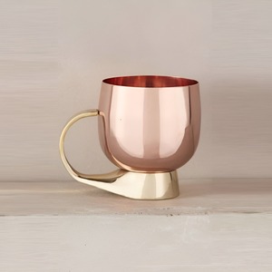 Tazas de Cobre Hechas a Mano con Acabado Antiguo, Diseño Simple, para Bebidas, Utensilios de Cocina, con Asas Doradas, Gran Venta - Product Image 1