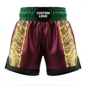 FIGHT CAGE GEARS Édition Or Bordeaux Qualité Supérieure Nouvelle Arrivée Short de Boxe Personnalisé en Polyester Respirant Équipement d'Entraînement - Product Image 1