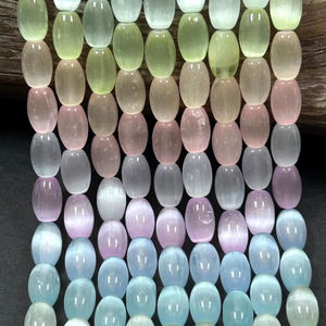 ลูกปัดพลอยเซเลไนต์สีรุ้งธรรมชาติ รูปทรงหลอด สีรุ้งสวยงาม คุณภาพสูง ความยาวเต็มเส้น 15.5 นิ้ว - Product Image 1