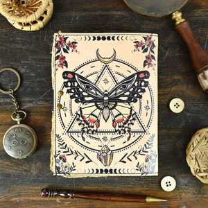 Cuaderno de Cuero Vintage con Diseño de Sol y Luna, Cuaderno Ejecutivo de Cuero, Cuaderno de Cuero Hecho a Mano, Cuaderno de Cuero para Escribir - Product Image 4