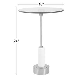 Table d'appoint ronde moderne avec plateau flottant élégant, colonne centrale fine et base surélevée lestée – Support de présentation idéal pour les bars - Product Image 4