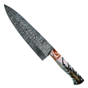 Couteau de Chef Professionnel en Acier Damas Forgé à la Main avec Motif Torsadé, Manche en Résine Premium, Vente en Gros Direct Usine - Product Image 2