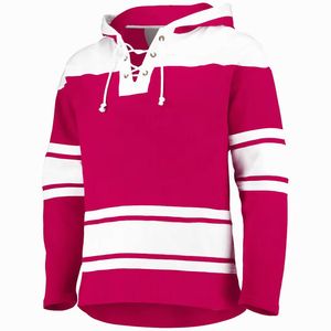Custom Unique Hoodie Hockey Hoodie 100% Cotton Tackle Twill Team Ice Hockey Jersey with Hood <b>Lace</b> up Hockey Jersey - Product Image 2
