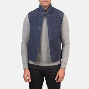 Gilet en daim 2026 – Meilleure vente, haute qualité, prix de gros abordable, bleu marine, coupe-vent, respirant, grande taille pour homme - Product Image 2
