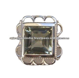 Bague fine en argent sterling 18 carats, style décontracté, avec quartz fumé 5 carats, sertissage clos en rhodium, pierre précieuse, pour fiançailles, fêtes, cadeau - Product Image 1