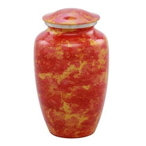 Urnas funerarias de aluminio para adultos con acabado en colores rojo, amarillo y negro, urnas metálicas para cenizas humanas, urnas conmemorativas para cremación. - Product Image 3
