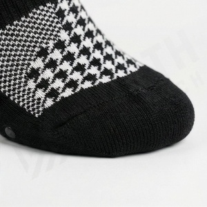 Crew Socks Houndstooth Pattern Black White Breathable Knitted Regular Style Adult Casual Wear - Product Image 6