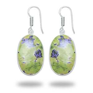 Natural Wholesale Atlantasite Silver Plated Brass <b>Cute</b> Luxury <b>Earrings</b> for Party Minimalist Gemstone Dangle <b>Earrings</b> - Product Image 5