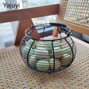 Metal <b>Wire</b> <b>Storage</b> <b>Basket</b> With Handles Circle Shape Simple Design Multi-Purpose 8 In Diameter 4.7 In Height - Product Image 6