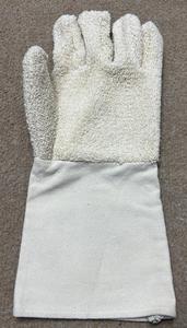 Guante de algodón terry resistente al calor con puño largo de lona, guantes de tela terry de 5 dedos, manopla de seguridad industrial de terry con lazo de terry - Product Image 6