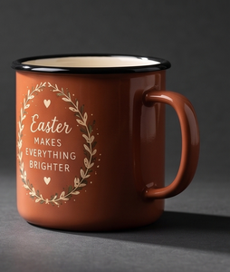 Tasse à café émaillée imprimée OEM, thème saisonnier, récipient de voyage en fer, vente en gros, fournisseur direct, partenaire commercial - Product Image 2