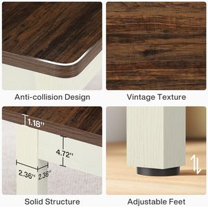 Set da Cucina Salvaspazio 3 Pezzi Stile Rustico per 4-6 Persone, Tavolo da Pranzo in Legno da 55 Pollici con 2 Panche per Sala da Pranzo - Product Image 6