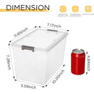 6 Pack 7.8 QT Clear White Plastic <b>Storage</b> Bins & Containers <b>Small</b> <b>Storage</b> <b>Box</b> with Lids Stackable Organizing Bin - Product Image 2