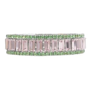 Bracelet tennis rose baguette scintillant pour femme, bracelet chaîne en cristal, bijoux de mode, accessoire de poignet élégant, cadeau de fête, luxe - Product Image 2