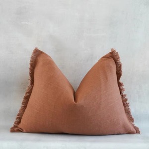 Housse de coussin carrée rayée avec bord festonné, taie d'oreiller en coton, décoration d'intérieur - Product Image 5