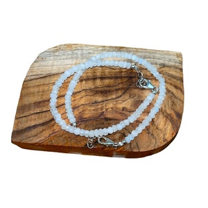 Arco Iris piedra lunar cuentas cristales pulseras plata langosta bloqueo Natural blanco piedra preciosa corte brillante 24-26 quilates joyería curativa - Product Image 1